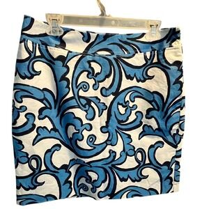 Women's Blue Baroque Print Pencil Skirt Target Size Medium
